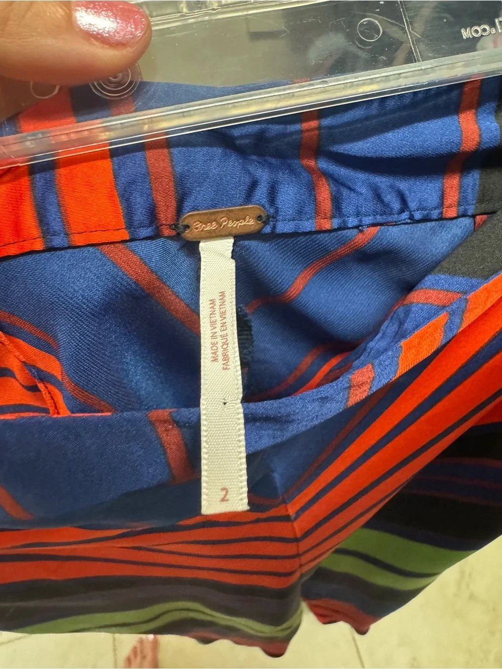 Free People Chevron Stripe Maxi Skirt in Red, Blue & Green